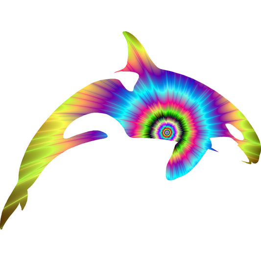 Color Burst Jumping Orca Vinyl Decal