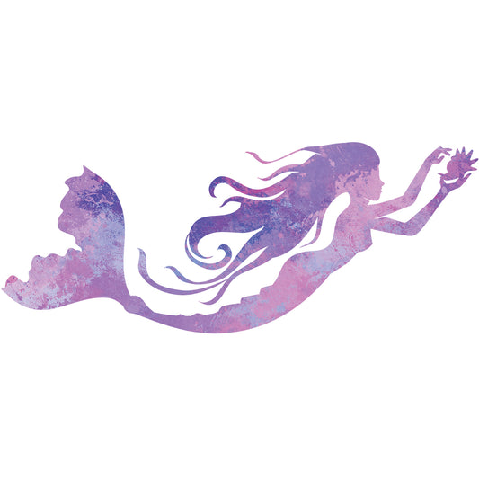 Pastel Mermaid with shell Vinyl Decal