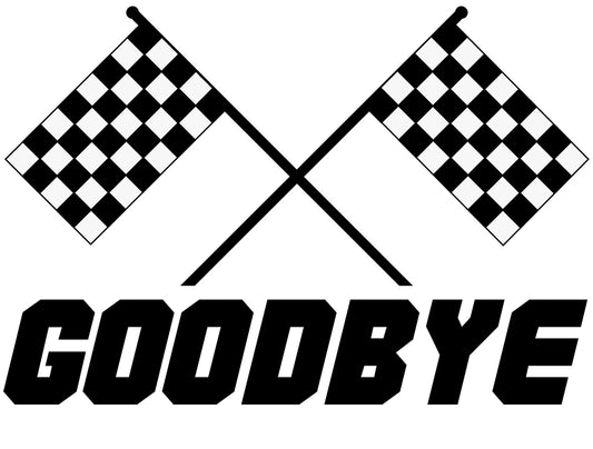 Checker Flag Goodbye Vinyl Decal
