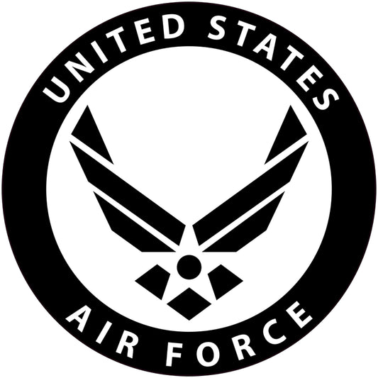U.S. Air Force Logo Black with White Background Vinyl Decal