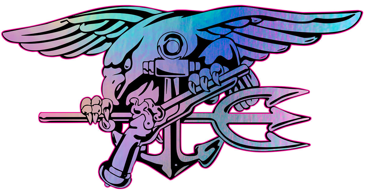 U.S. Navy SEALS logo Printed on Holographic Vinyl Decal