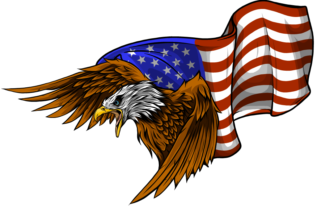 American Eagle American Flag Decal 6 inches wide – DECALS OF AMERICA