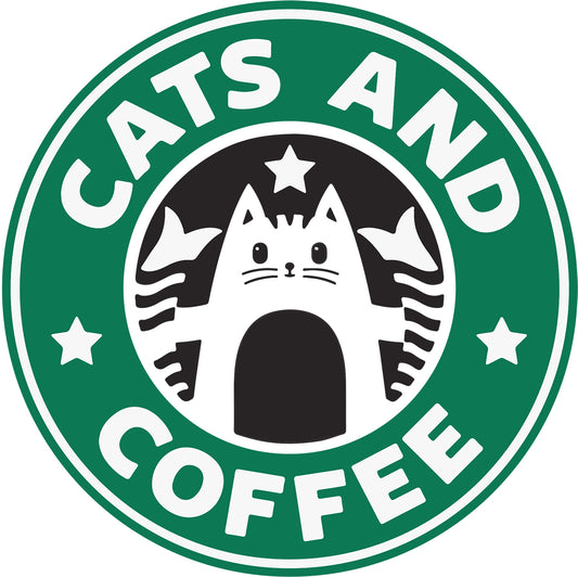 Cats and Coffee Vinyl Decal