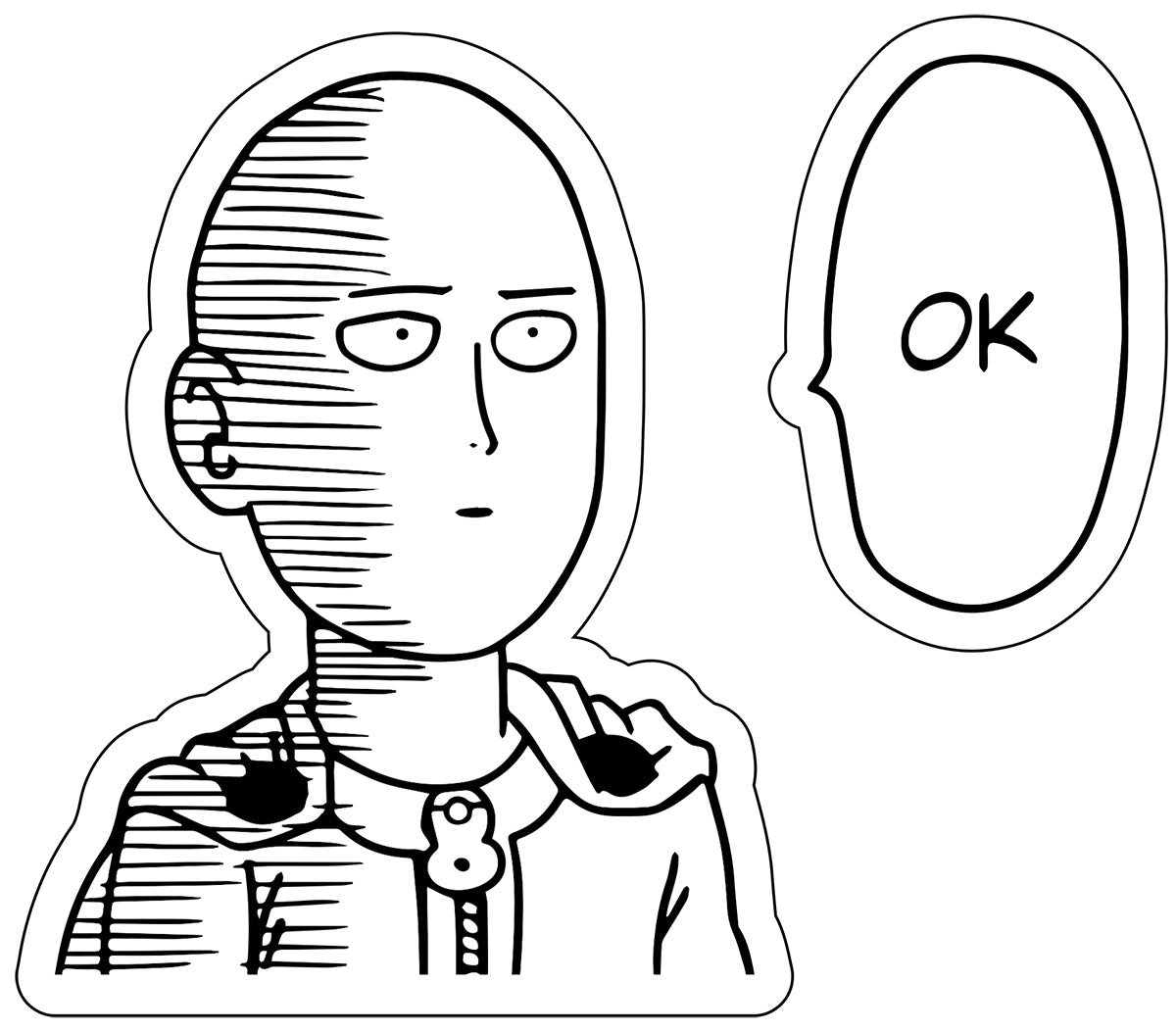 One Punch Man Saitama OK Vinyl Decal