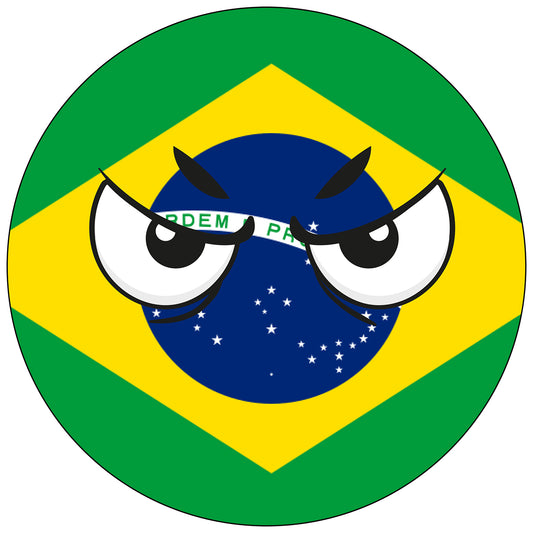 Brazil Country Ball Angry Eyes Vinyl Decal