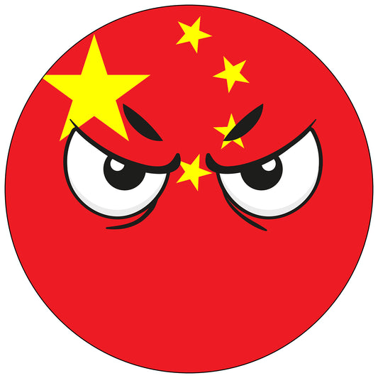 China Country Ball Angry Eyes Vinyl Decal