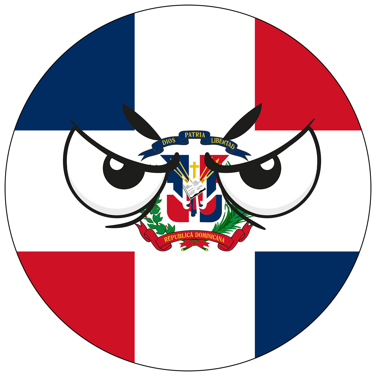 Dominican Republic Country Ball Angry Eyes Vinyl Decal