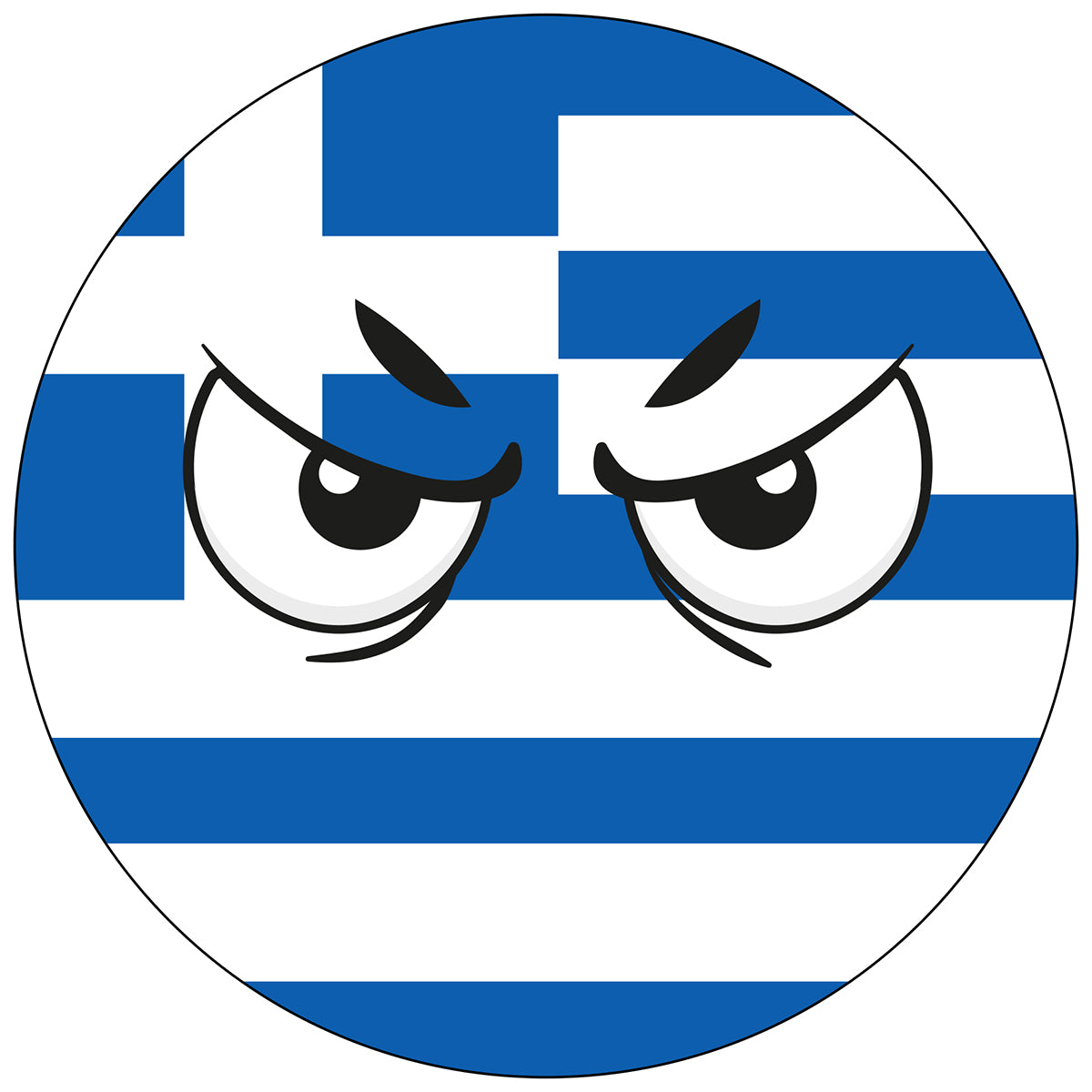 Greece Country Ball Angry Eyes Vinyl Decal