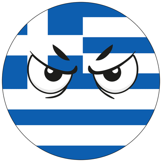 Greece Country Ball Angry Eyes Vinyl Decal