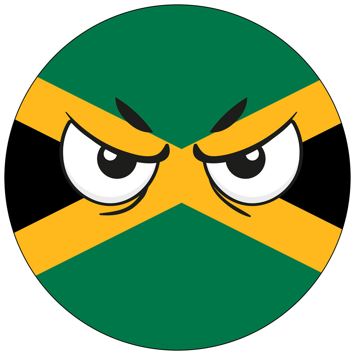 Jamaica Country Ball Angry Eyes Vinyl Decal