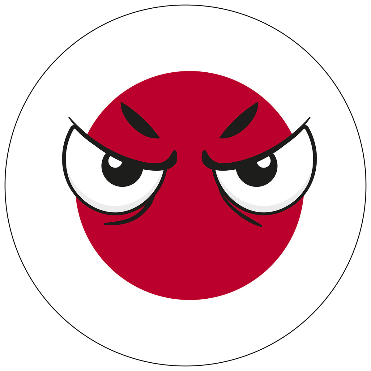 Japan Country Ball Angry Eyes Vinyl Decal