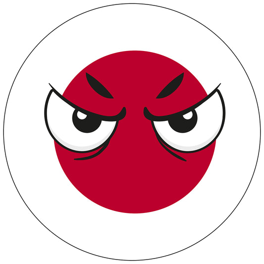 Japan Country Ball Angry Eyes Vinyl Decal