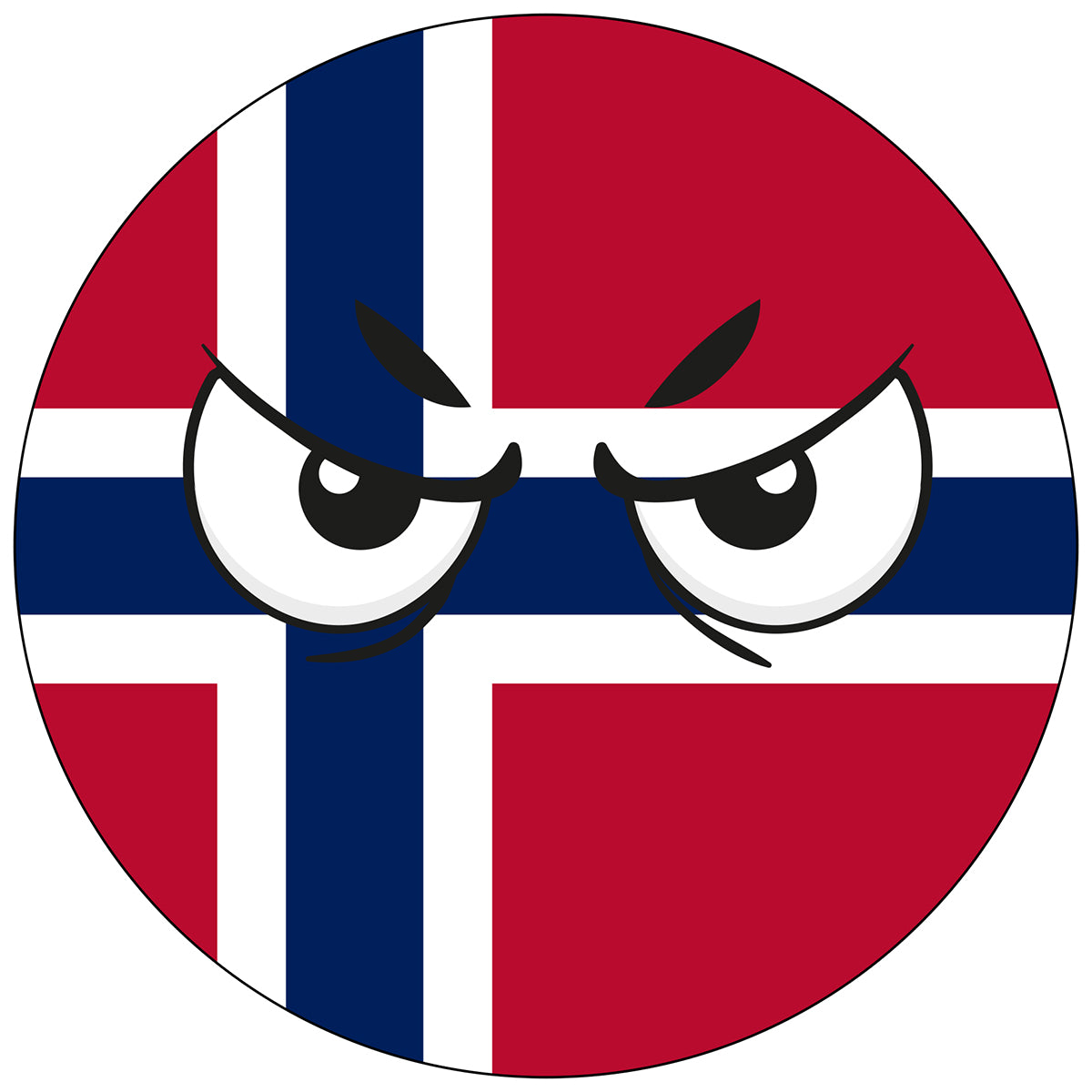 Norway Country Ball Angry Eyes Vinyl Decal