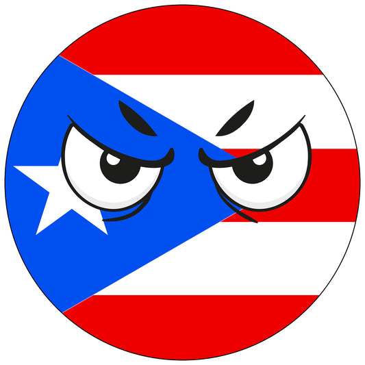 Puerto Rico Country Ball Angry Eyes Vinyl Decal