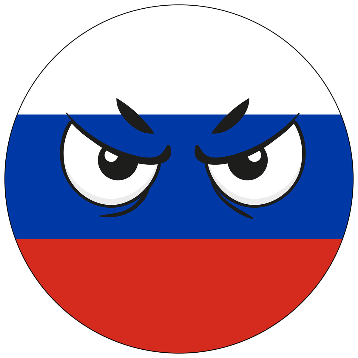 Russia Country Ball Angry Eyes Vinyl Decal