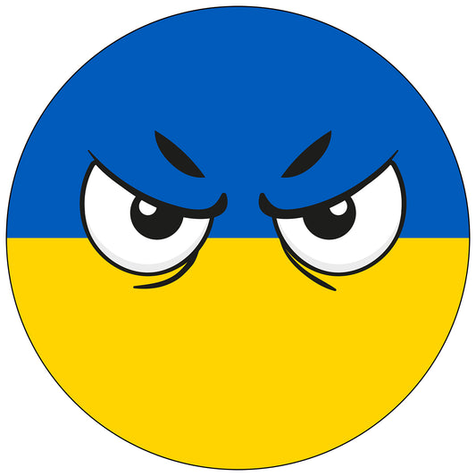 Ukraine Country Ball Angry Eyes Vinyl Decal