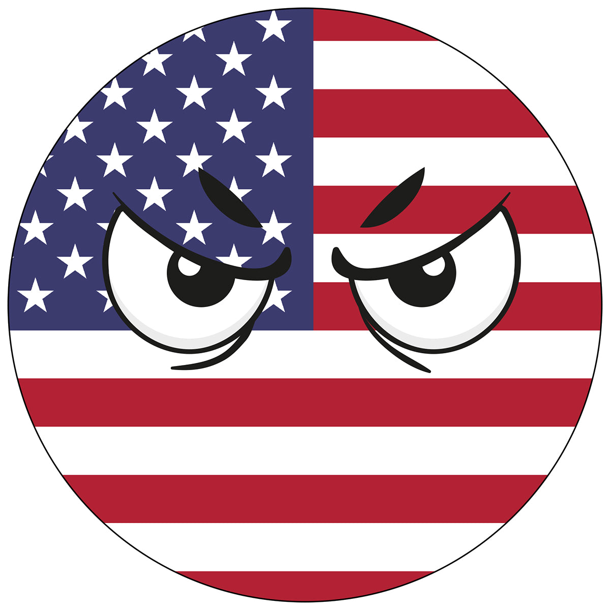 US American Country Ball Angry Eyes Vinyl Decal