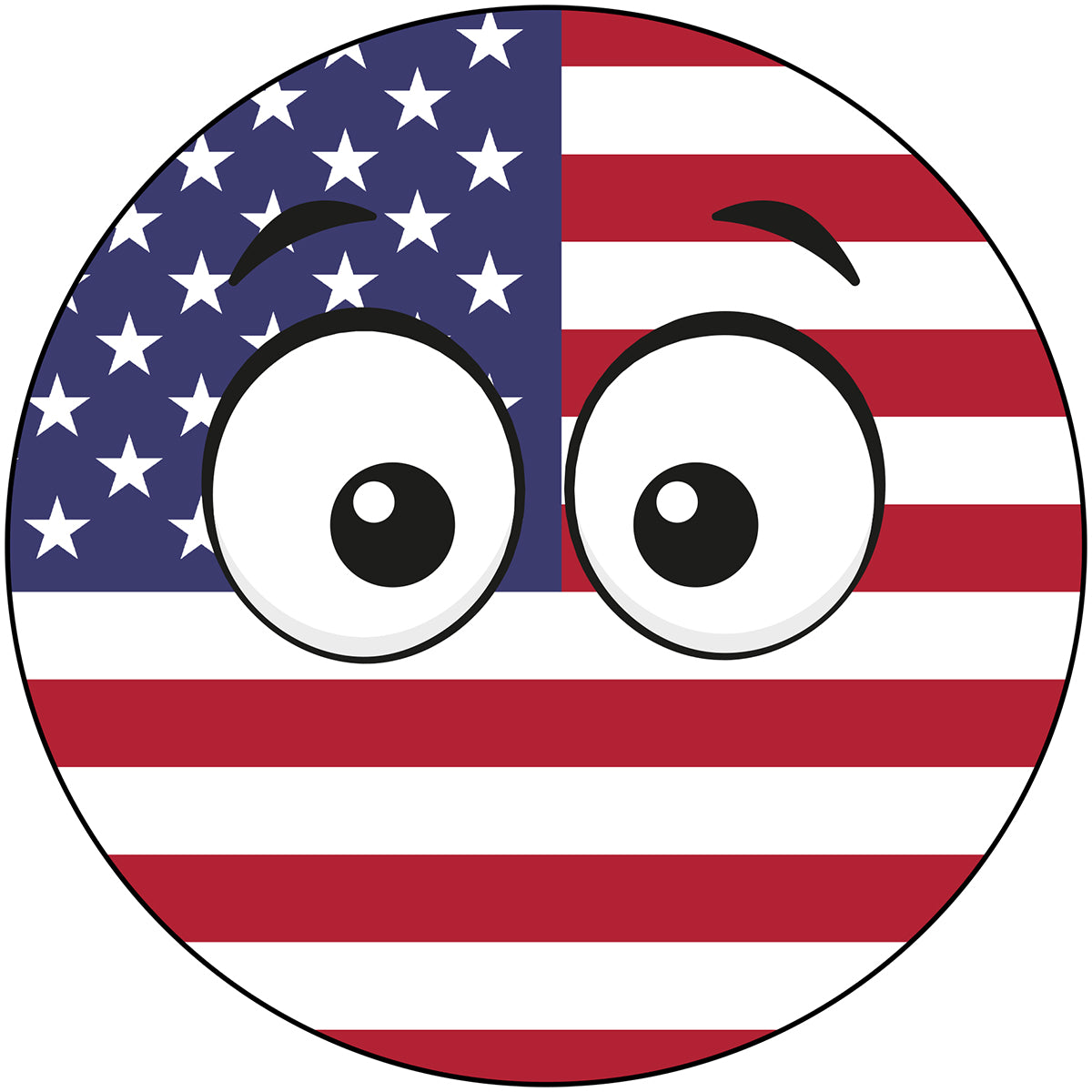 USA American Country Ball Googly Eyes Vinyl Decal