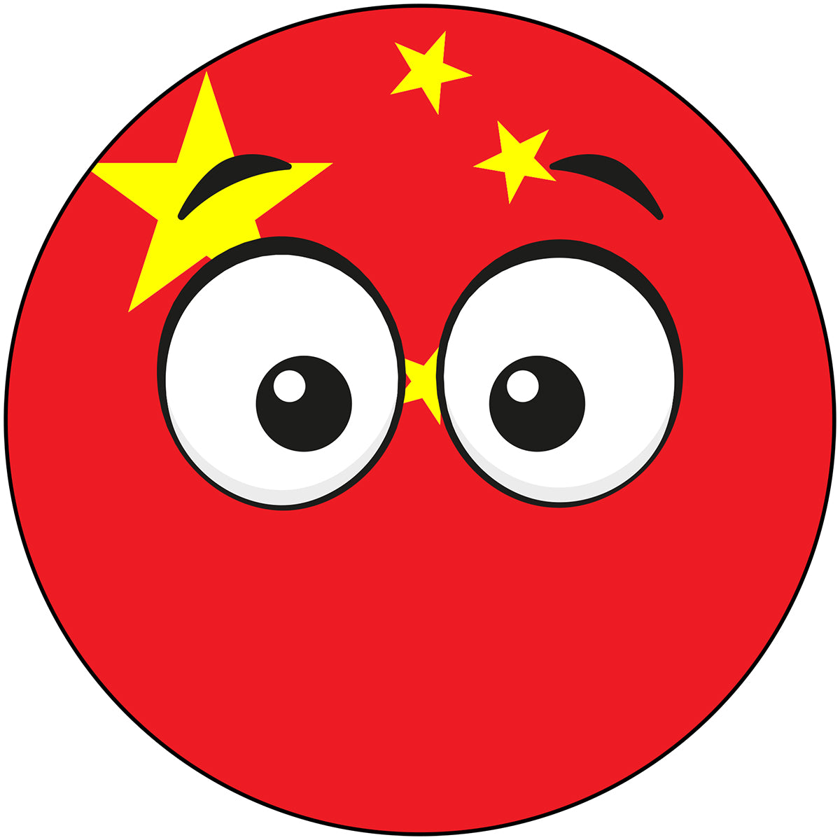 China Country Ball Googly Eyes Vinyl Decal