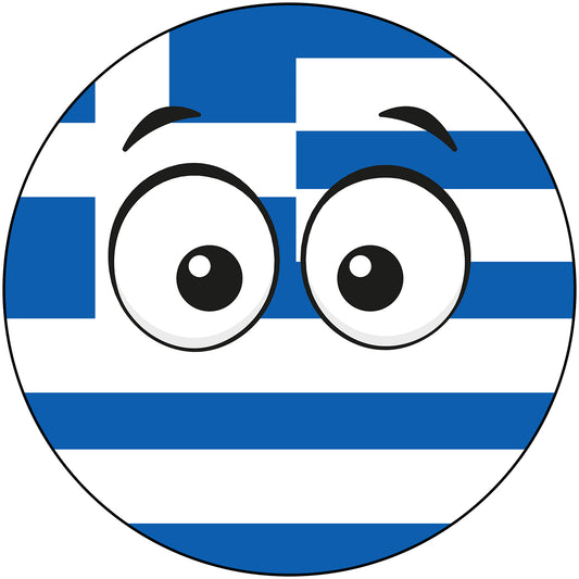 Greece Country Ball Googly Eyes Vinyl Decal