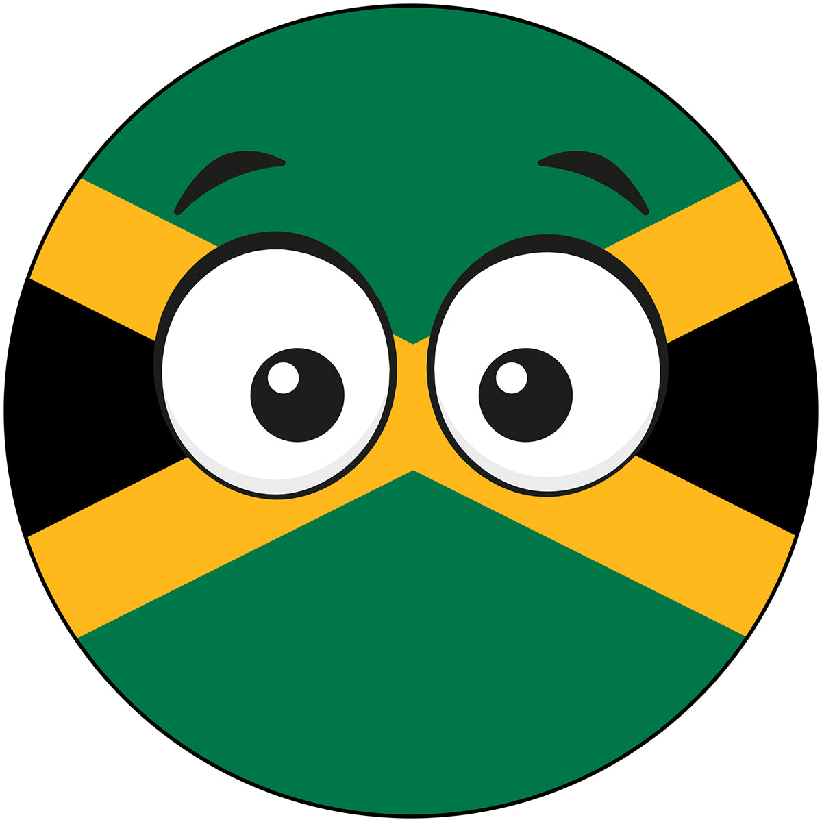 Jamaica Country Ball Googly Eyes Vinyl Decal