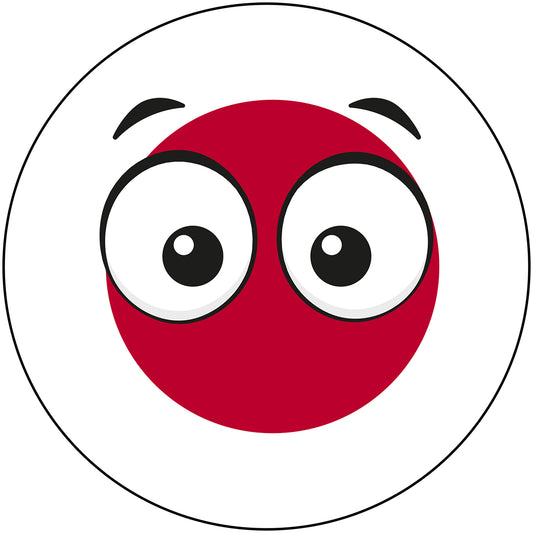 Japan Country Ball Googly Eyes Vinyl Decal