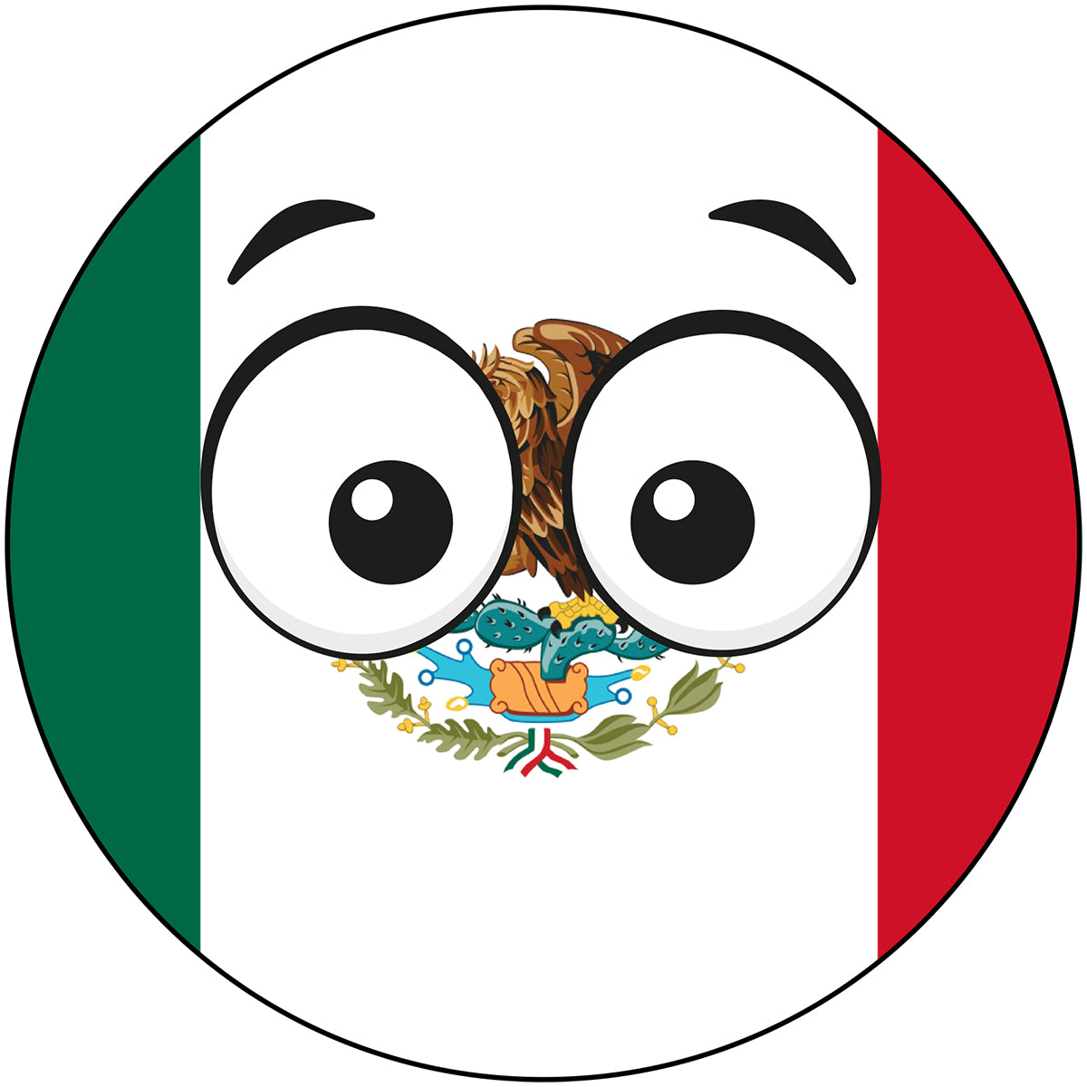 Mexico Country Ball Googly Eyes Vinyl Decal