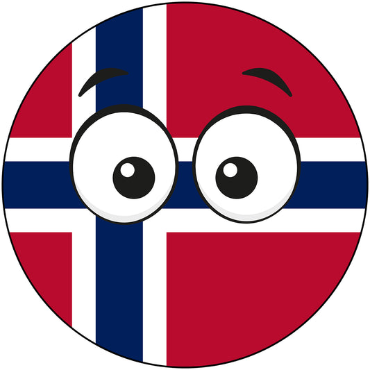 Norway Country Ball Googly Eyes Vinyl Decal