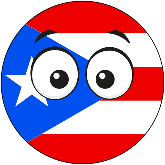 Puerto Rico Country Ball Googly Eyes Vinyl Decal