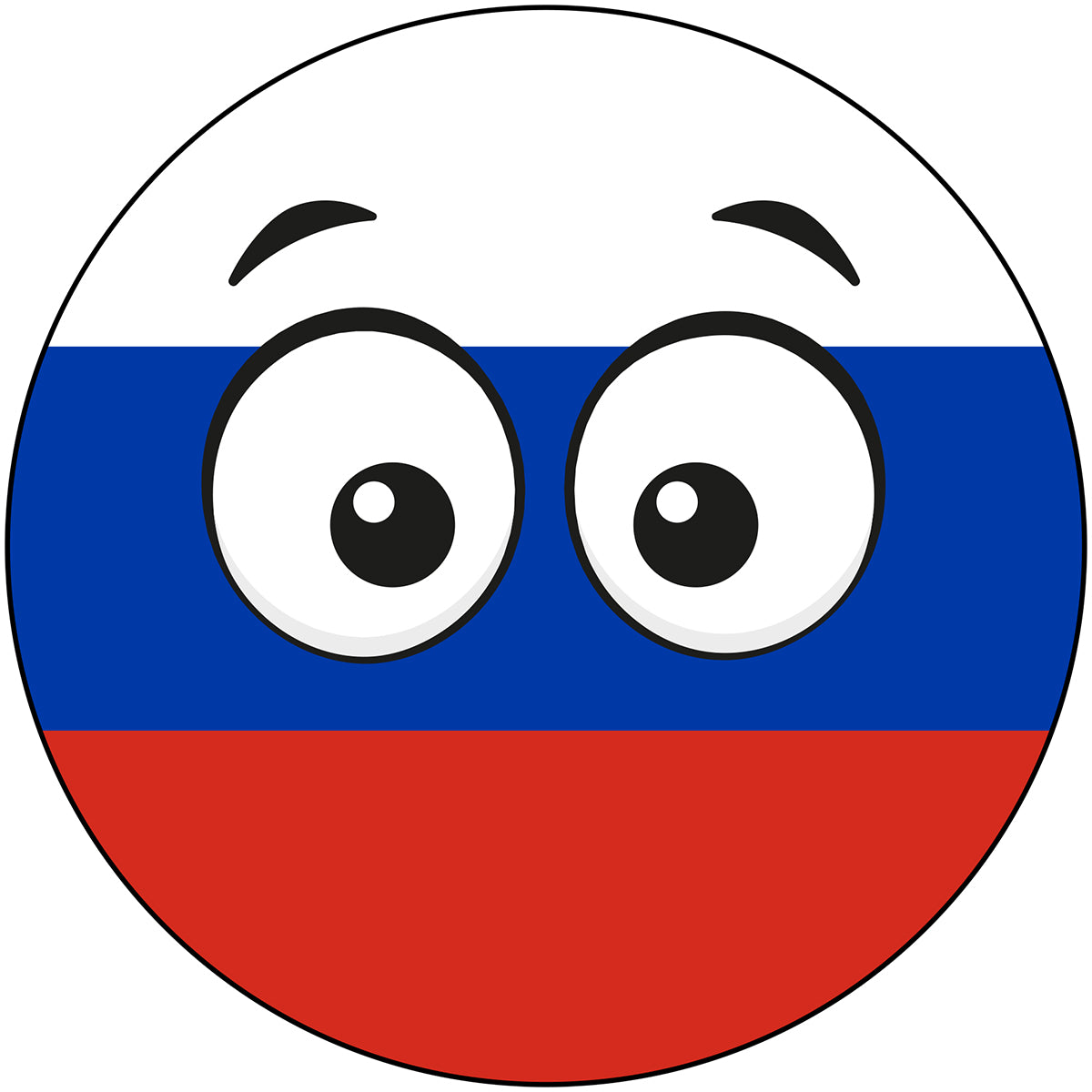 Russia Country Ball Googly Eyes Vinyl Decal