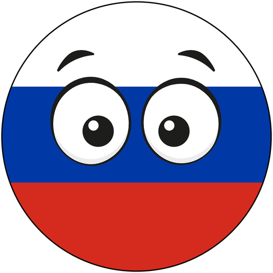 Russia Country Ball Googly Eyes Vinyl Decal