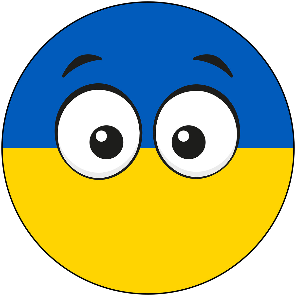 Ukraine Country Ball Googly Eyes Vinyl Decal