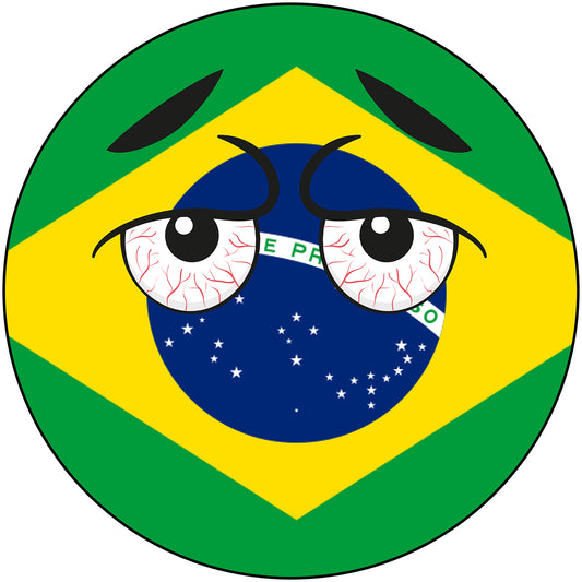 Brazil Country Ball Bloodshot Googly Eyes Vinyl Decal