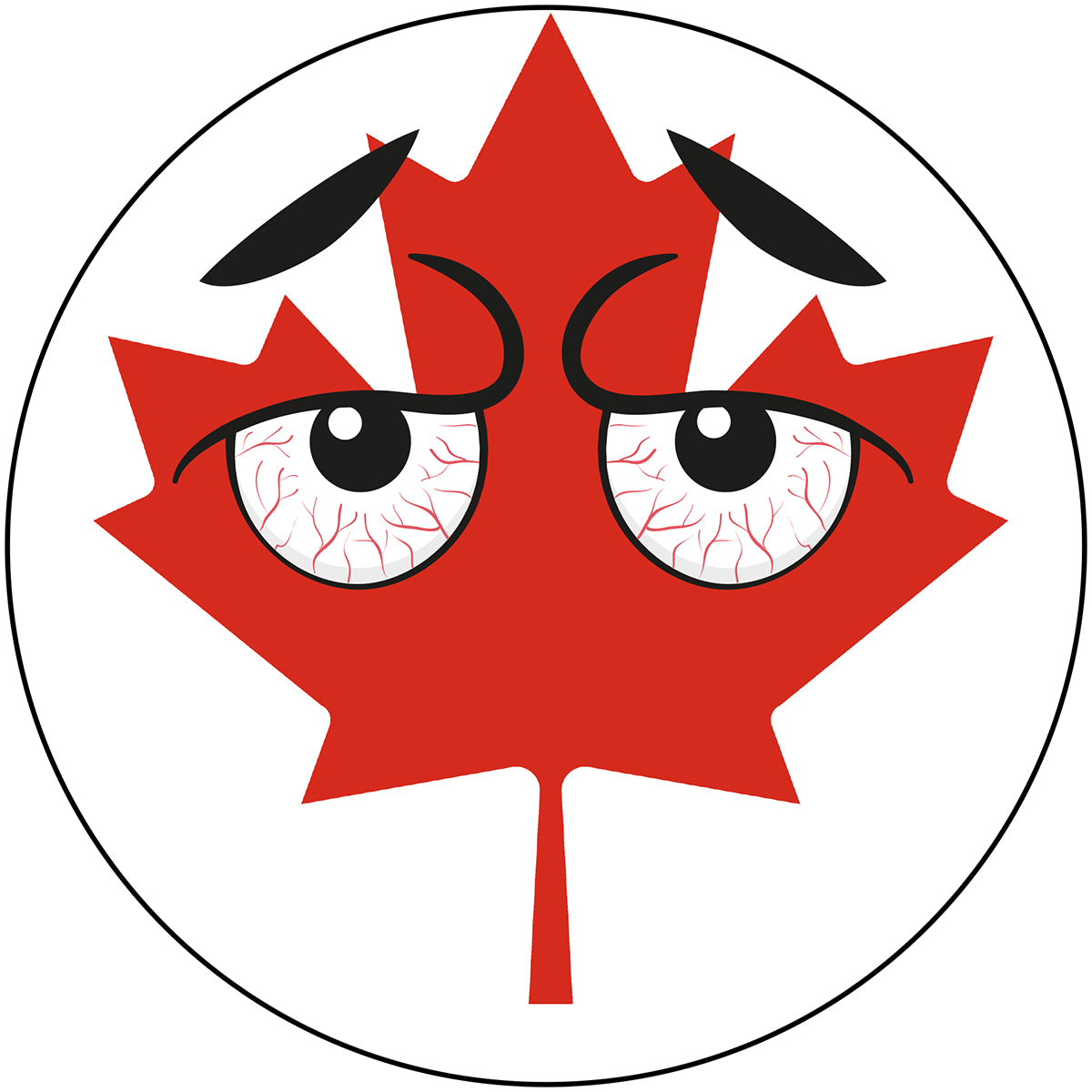 Canada Country Ball Bloodshot Googly Eyes Vinyl Decal