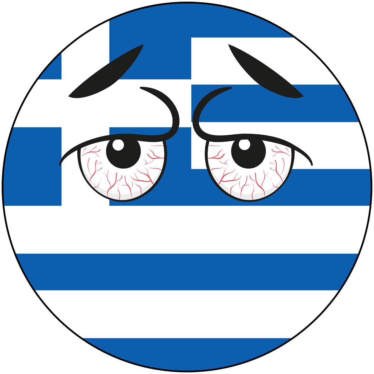 Greece Country Ball Bloodshot Googly Eyes Vinyl Decal