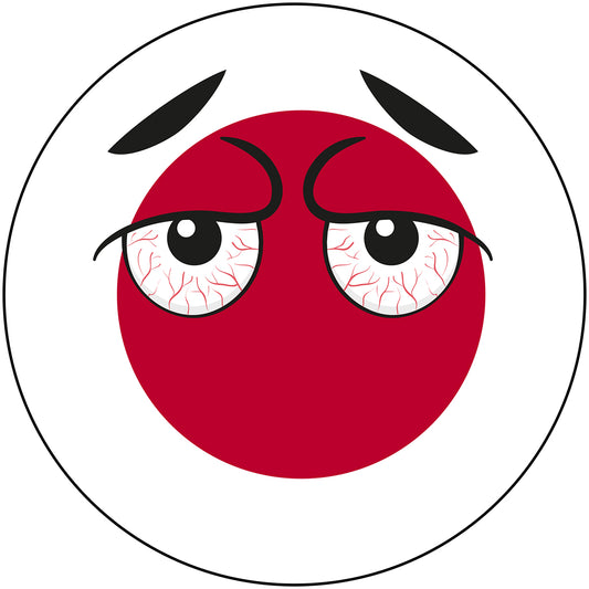 Japan Country Ball Bloodshot Googly Eyes Vinyl Decal