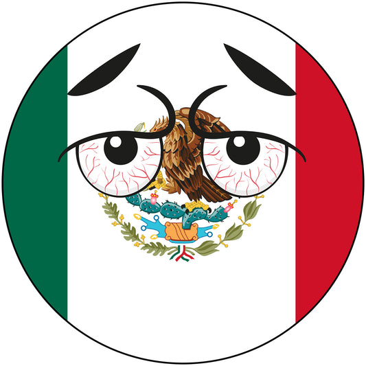 Mexico Country Ball Bloodshot Googly Eyes Vinyl Decal