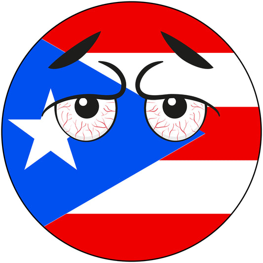 Puerto Rico Country Ball Bloodshot Googly Eyes Vinyl Decal