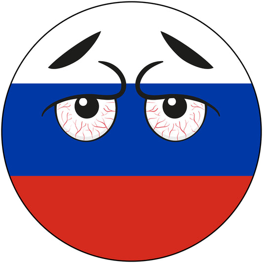 Russia Country Ball Bloodshot Googly Eyes Vinyl Decal