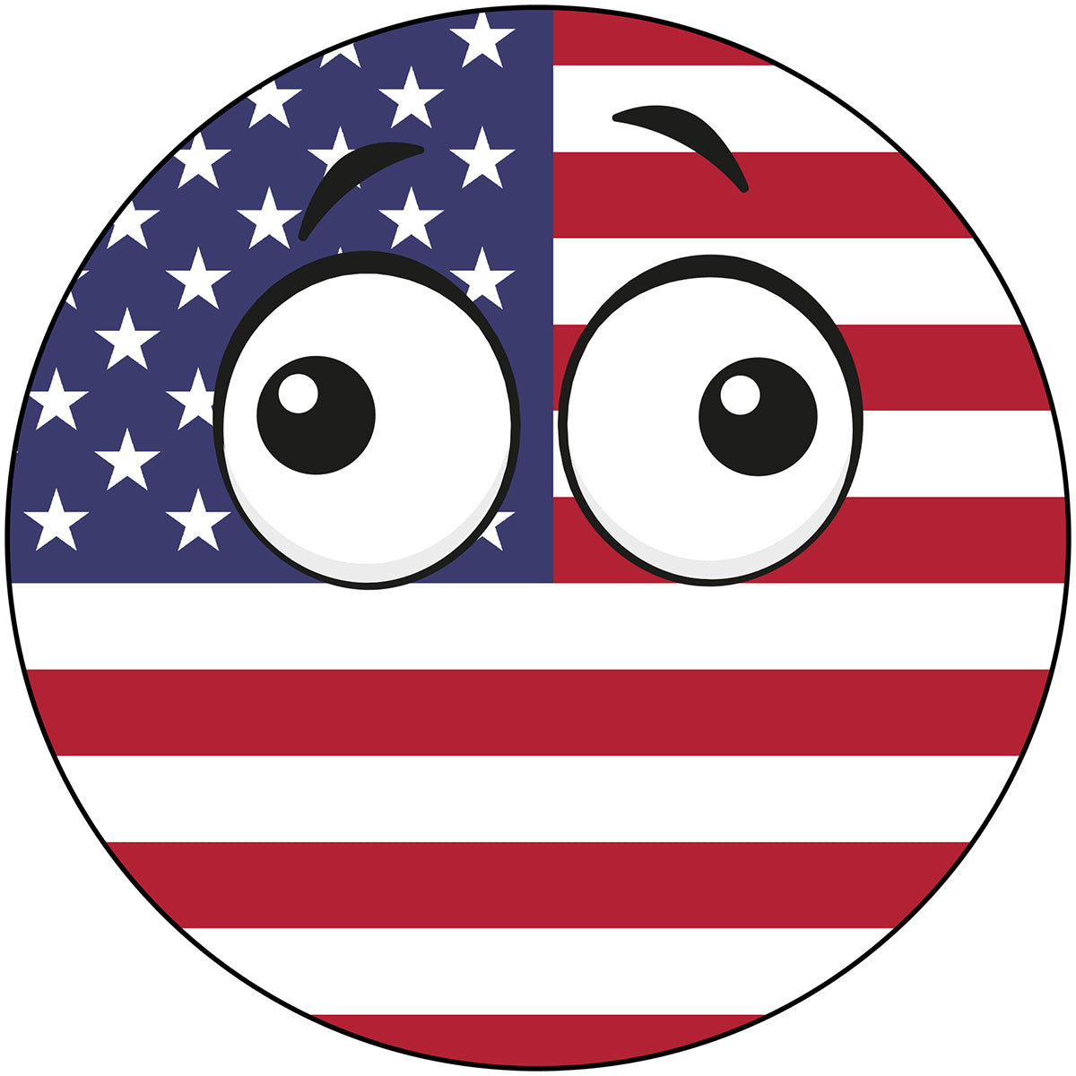 USA American Country Ball Derp Googly Eyes Vinyl Decal