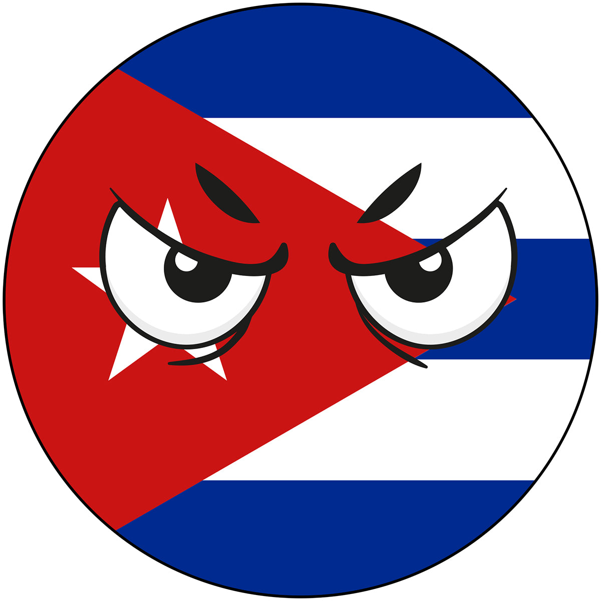 Cuba Country Ball Angry Googly Eyes Vinyl Decal