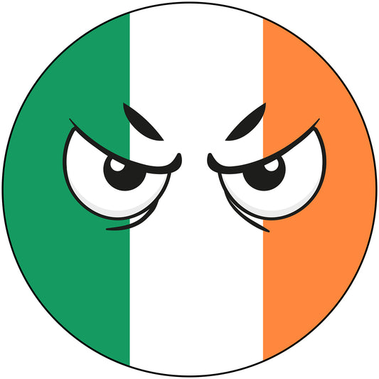 Ireland Country Ball Angry Googly Eyes Vinyl Decal