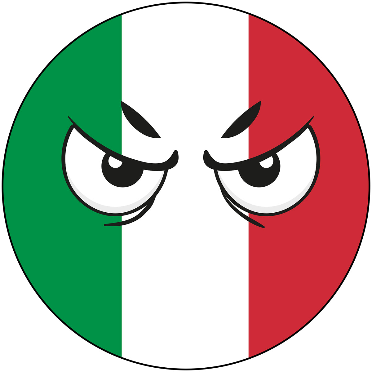 Italy Country Ball Angry Googly Eyes Vinyl Decal