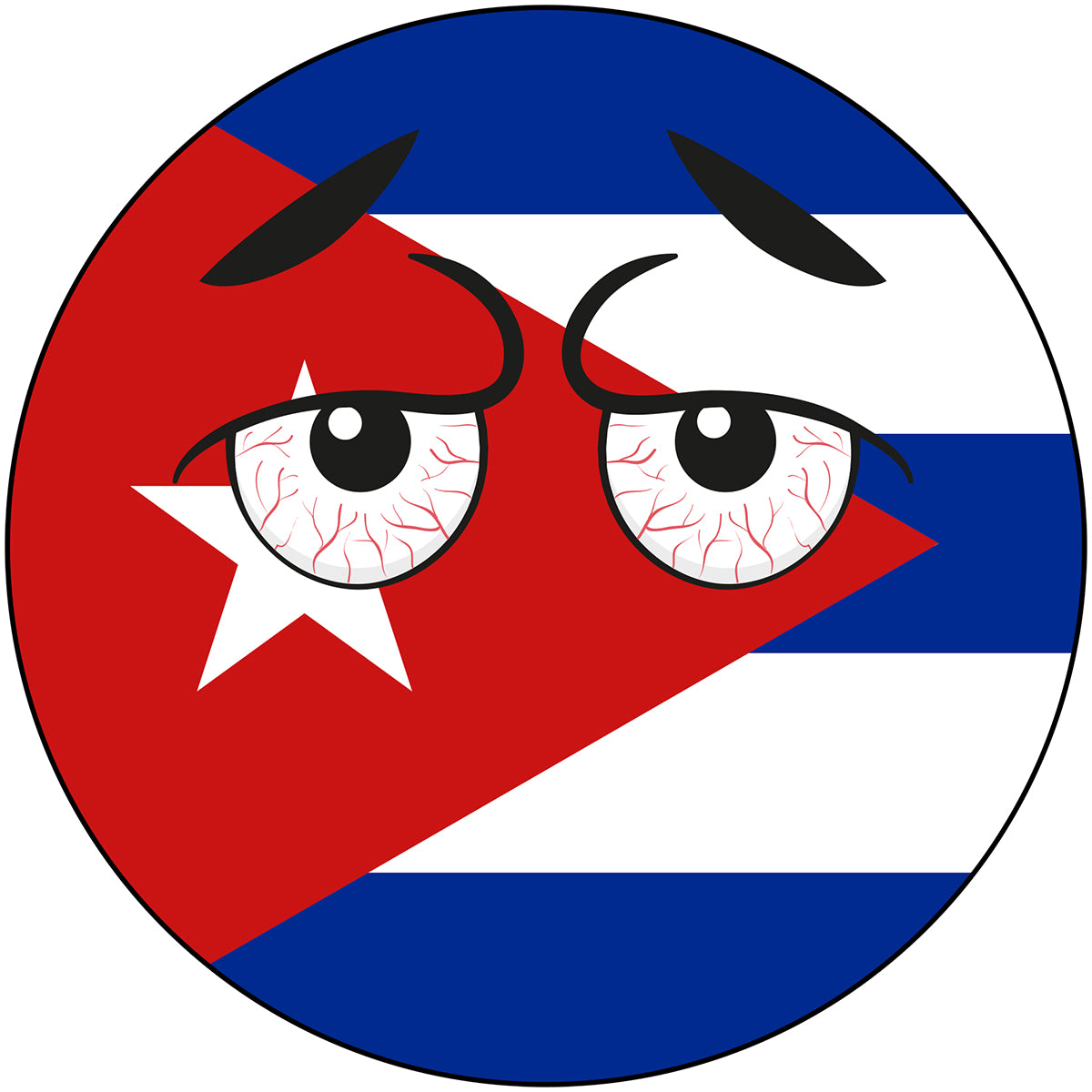 Cuba Country Ball Bloodshot Googly Eyes Vinyl Decal