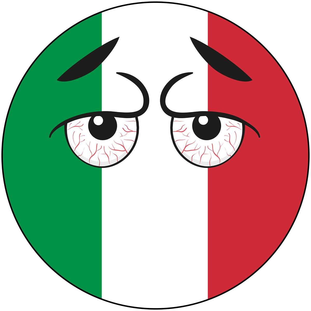 Italy Country Ball Bloodshot Googly Eyes Vinyl Decal