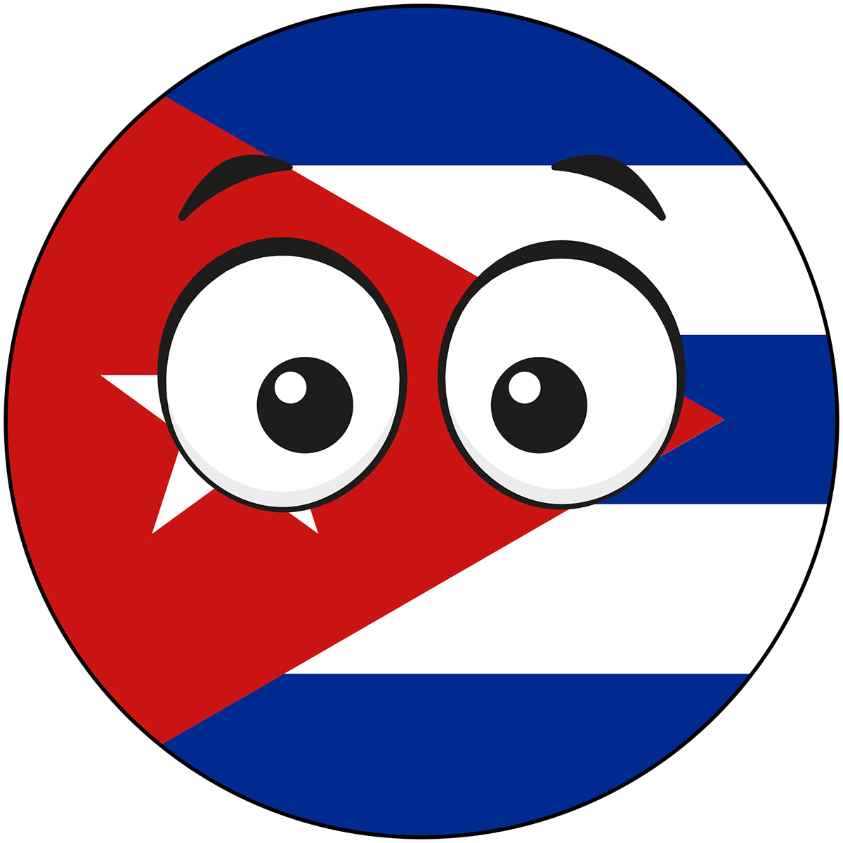 Cuba Country Ball Googly Eyes Vinyl Decal