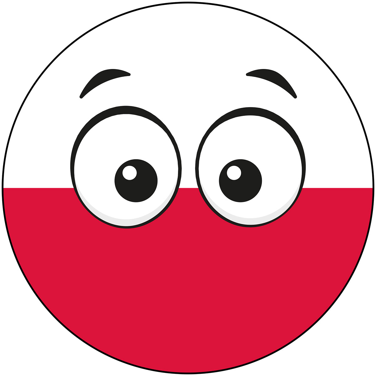 Poland Country Ball Googly Eyes Vinyl Decal