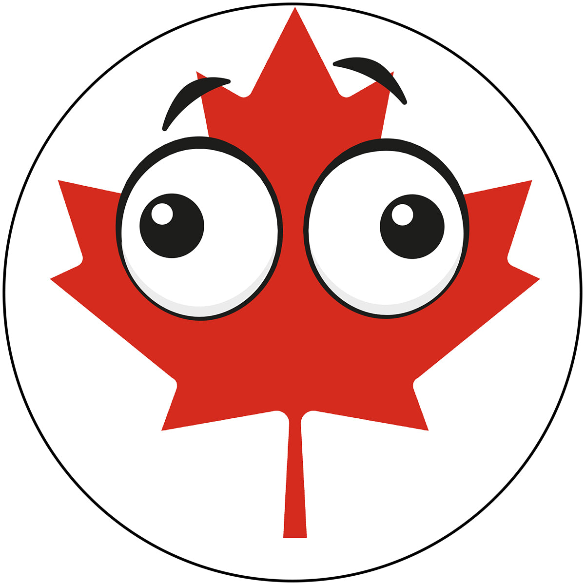 Canada Country Ball Derp Googly Eyes Vinyl Decal