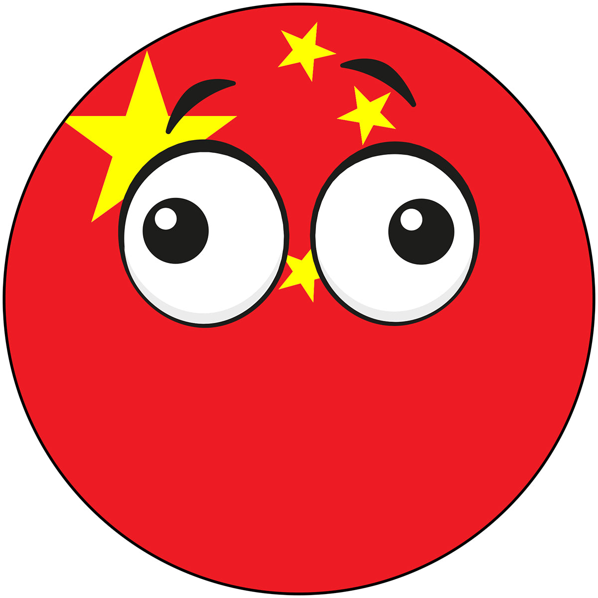 China Country Ball Derp Googly Eyes Vinyl Decal