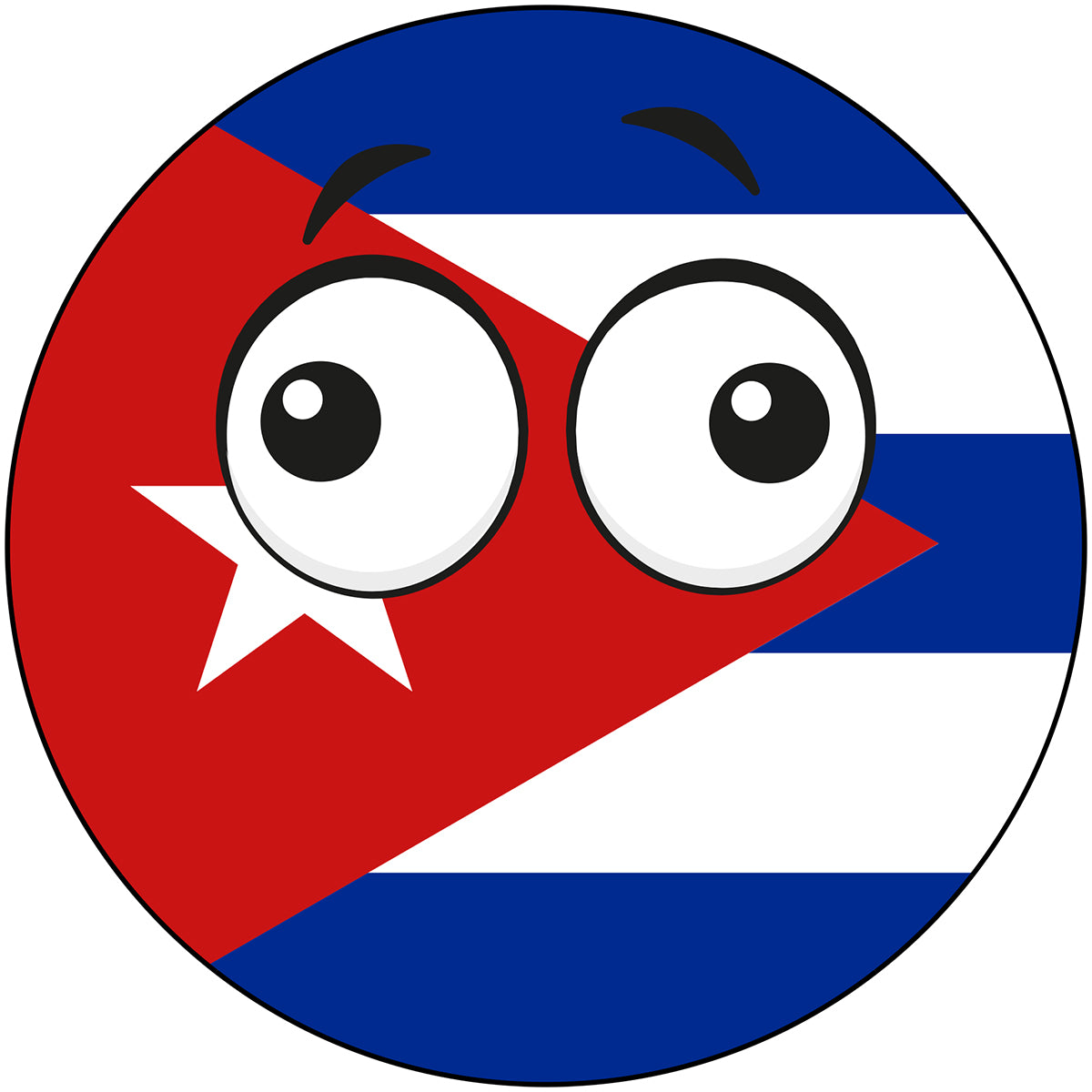 Cuba Country Ball Derp Googly Eyes Vinyl Decal